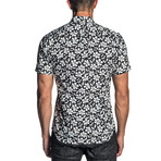 Floral Long-Sleeve Shirt // Black + White (S)