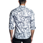 Floral Long-Sleeve Shirt // White (S)