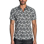 Floral Long-Sleeve Shirt // Black + White (XL)