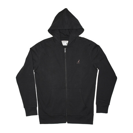 Full Zip Fleece Hoodie // Black (XL)