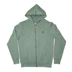 Full Zip Fleece Hoodie // Aspen Green (XL)