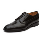 High Gloss Leather Wingtip Derby Brogue // Black (US: 8)