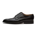 High Gloss Leather Wingtip Derby Brogue // Black (US: 9)
