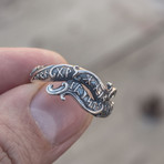 Silver Ouroboros Ring with Runes (11)