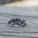 Silver Ouroboros Ring with Runes (10)