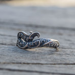 Silver Ouroboros Ring with Runes (9)