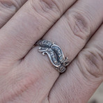Silver Ouroboros Ring with Runes (7)