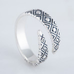 Snake Style + Geometry Ornament Ring // Silver (10.5)