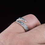 Snake Style + Geometry Ornament Ring // Silver (9.5)