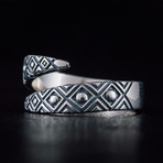 Snake Style + Geometry Ornament Ring // Silver (11)