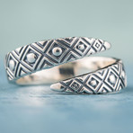 Snake Style + Geometry Ornament Ring // Silver (10.5)