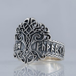 Norse Runes Yggdrasil Ring // Silver (7)