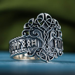 Norse Runes Yggdrasil Ring // Silver (6)