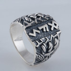 Scandinavian Runes Ring // Silver (10.5)