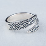 Snake Style + Geometry Ornament Ring // Silver (9)