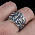 Scandinavian Runes Ring // Silver (9)