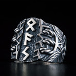 Scandinavian Runes Ring // Silver (10.5)