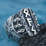 Scandinavian Runes Ring // Silver (7)