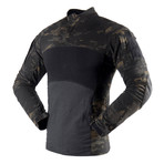 Long sleeve t-shirt // Camouflage Print + Black (2XL)