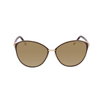Women's Penelope Sunglasses // Rose Gold + Brown Mirror