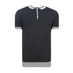 Short Sleeve Sweater Polo Shirt // Black (L)