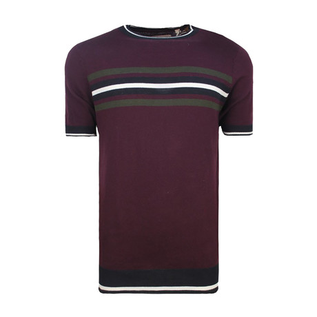 Short Sleeve Sweater T Shirt // Burgundy (XS)