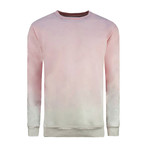 Ombre Long Sleeve Crewneck Sweatshirt // Pink (M)