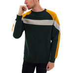 Color Block Long Sleeve Crewneck Sweatshirt // Green (2XL)