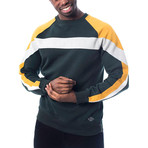 Color Block Long Sleeve Crewneck Sweatshirt // Green (S)