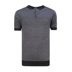 Short Sleeve Sweater Polo Shirt // Charcoal (L)