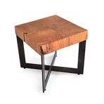 Square Wood Mosaic Side Table