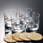Original Rocks Glass Set (2 Glasses + 2 Wooden Coasters)