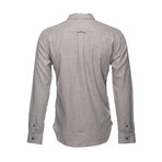 Truman Button Collar Solid Shirt // Brown (M)