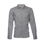 Truman Button Collar Solid Shirt // Charcoal (S)
