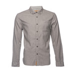 Truman Button Collar Solid Shirt // Brown (L)