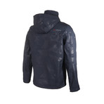 Printed Hooded Weather Proof Jacket // Dark Blue (3XL)