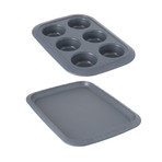 BergHOFF GEM Non-Stick 2 Piece Dessert Set // Small Cookie Sheet + 6-cup Cupcake Pan