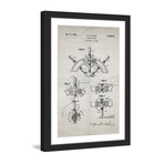 Boat Steering Wheel 1941 // Old Paper Framed Painting Print (8"W x 12"H x 1.5"D)