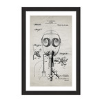 Gas Mask 1921 // Old Paper Framed Painting Print (8"W x 12"H x 1.5"D)