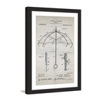 Umbrella 1912 // Old Paper Framed Painting Print (8"W x 12"H x 1.5"D)