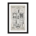 Vacuum Tube 1924 // Old Paper Framed Painting Print (8"W x 12"H x 1.5"D)