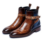 Cross Strap Boots // Brown + Blue (US: 9)