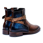 Cross Strap Boots // Brown + Blue (US: 8)