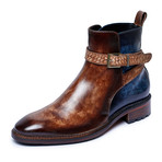 Cross Strap Boots // Brown + Blue (US: 8)