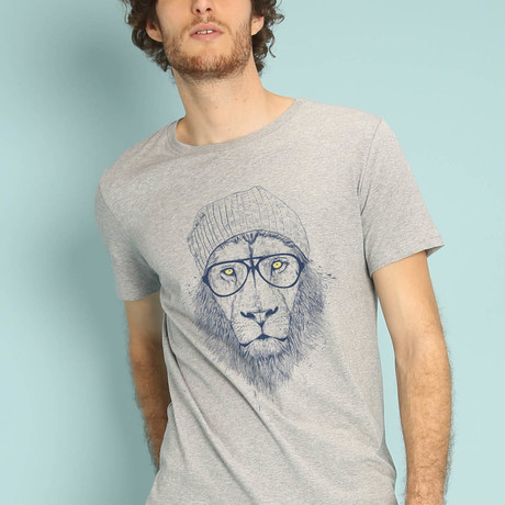 Cool Lion T-Shirt // Gray (Small)