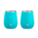 Insulated Stainless Steel Wine Glasses + Wine Carafe // Set of 2 Glasses + Carafe (Teal)