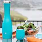 Insulated Stainless Steel Wine Glasses + Wine Carafe // Set of 2 Glasses + Carafe (Teal)