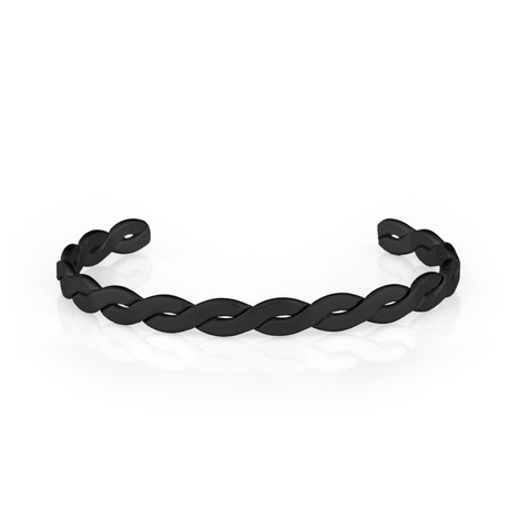 Matte Twisted Cuff Bracelet // Black