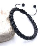 Abstract Adjustable Beaded Bracelet // Black
