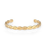 Flat Twisted Cuff Bracelet // Gold
